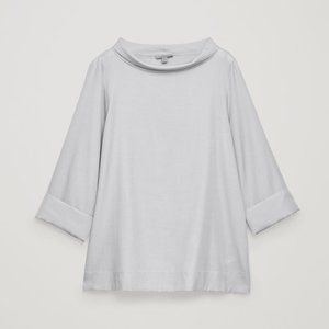 NWOT COS folded collar 3/4 cuffed sleeve top sz 8